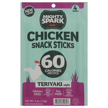 Mighty Spark Snack Sticks, Chicken, Teriyaki Style