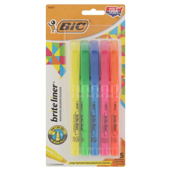 BiC Brite Liner Highlighter, Chisel Tip, Assorted | Publix Super