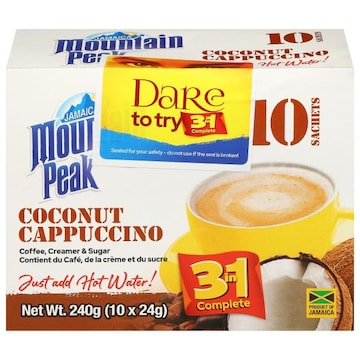 Jamaica Mountain Peak Cappuccino, Coconut, 3 in 1