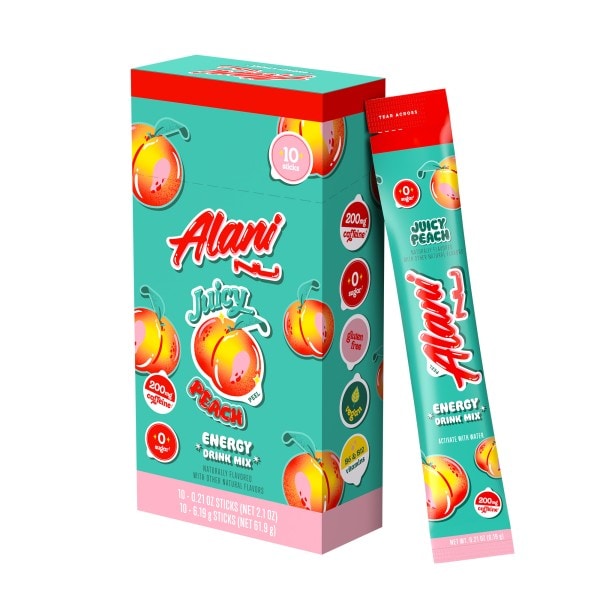 アリックス　ナチュラルフレーバー　ピュアナリッシュ Alani Nu Energy Sticks Juicy Peach 10ct Box | Publix Super Markets