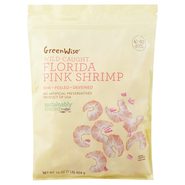 GreenWise Pink Shrimp, 41/50 P&D Shrimp/Lb, Wild, Frozen | Publix