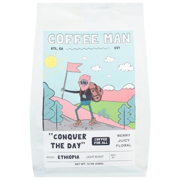 Coffee Man Coffee, Light Roast, Conquer the Day