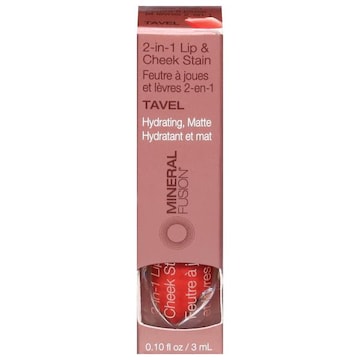 Mineral Fusion Lip & Cheek Stain, 2 in 1, Tavel, Hydrating Matte