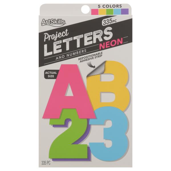 Artskills Letters and Numbers, Neon, Project, 5 Colors | Publix Super ...