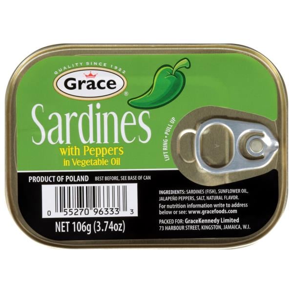 Grace Sardines, with Peppers in Vegetable Oil Publix Super Markets