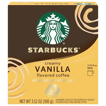 Starbucks Coffee, Ground, Creamy Vanilla Flavored, Aluminum Capsules