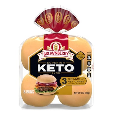 Brownberry Keto White Buns, 8  count, 12 oz