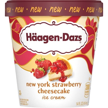 Haagen-Dazs Ice Cream, New York Strawberry Cheesecake, 14 fl Oz