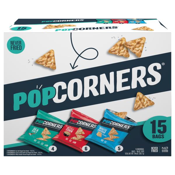 PopCorners Corn Snacks, Sea Salt, Kettle Corn, White Cheddar Publix