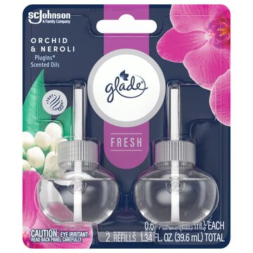 Glade PlugIns Scented Oils Air Freshener Refills, Orchid & Neroli, Fresh Collection, 0.67fl oz Each, 2 Refills