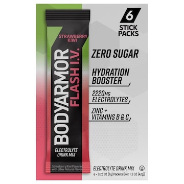 BodyArmor Flash I.V. Electrolyte Drink Mix, Strawberry Kiwi, Zero Sugar