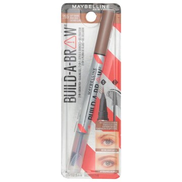 Maybelline Build-A-Brow Brown Pen + Sealing Gel, 2-in-1, 255 Soft Brown