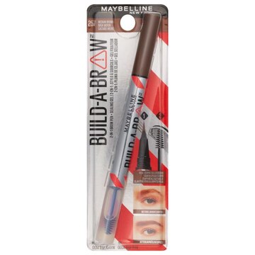 Maybelline Build-A-Brow Brow Pen + Sealing Gel, 2-in-1, 257 Medium Brown