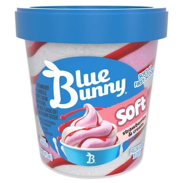 Blue Bunny Frozen Dairy Dessert, Strawberries & Cream, Soft