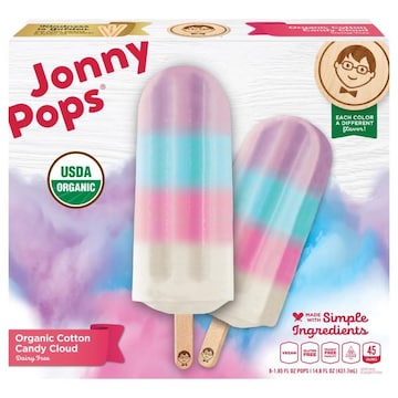 Jonny Pops Pops, Dairy Free, Organic, Cotton Candy Cloud