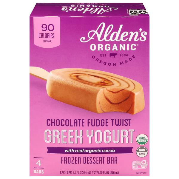 Alden's Organic Dessert Bar, Frozen, Chocolate Fudge Twist | Publix ...