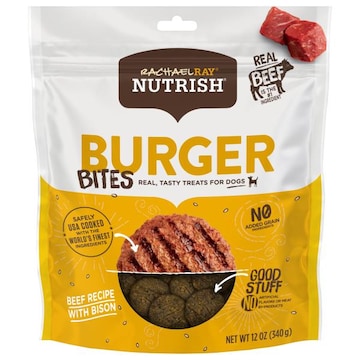 Rachael Ray Nutrish Burger Bites Beef Recipe with Bison Treats for Dogs