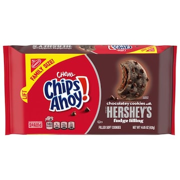 Chips Ahoy! Cookies, Hershey's Fudge Filled, Chewy, Family SIze