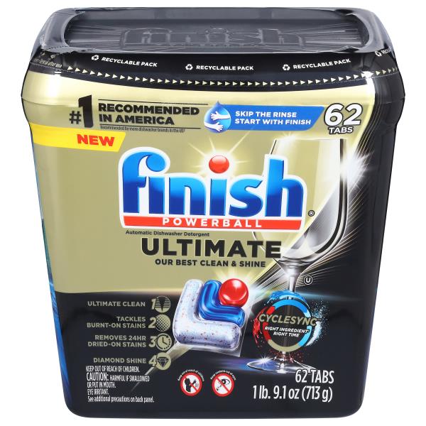 Finish Powerball Dishwasher Detergent, Automatic, Ultimate, Tabs ...