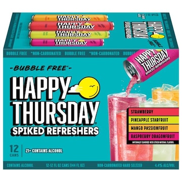 Happy Thursday Bubble Free Assorted Spiked Refreshers