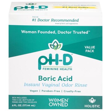 pH-D Feminine Health Vaginal Odor Rinse, Instant, Boric Acid