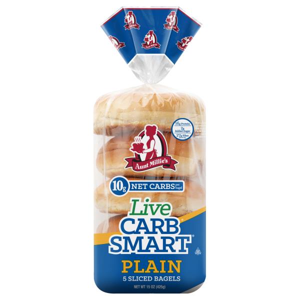 Aunt Millie's Live Carb Smart Bagels, Plain, Sliced Publix Super Markets