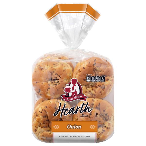 Aunt Millie's Hearth Hamburger Buns, Onion Publix Super Markets