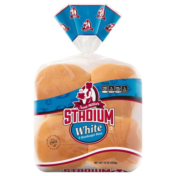 Aunt Millie's Stadium Hamburger Buns, White Publix Super Markets