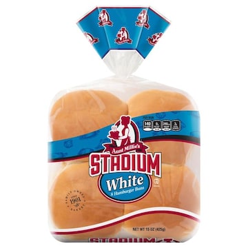 Aunt Millie's Stadium Hamburger Buns, White