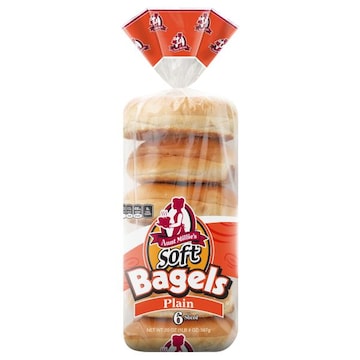 Aunt Millie's Bagels, Soft, Sliced, Plain