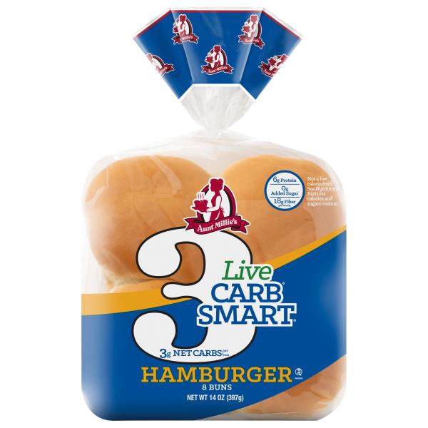 Aunt Millie's Live Carb Smart Buns, Hamburger Publix Super Markets
