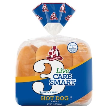 Aunt Millie's Live Carb Smart Buns, Hot Dog