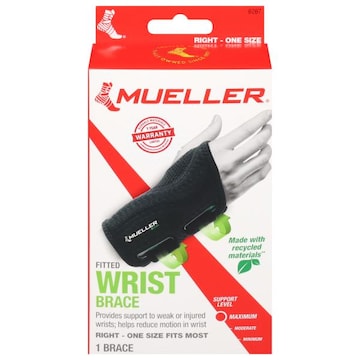 Mueller Wrist Brace, Fitted, Right, Maximum