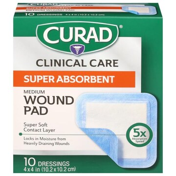 Curad WOUND PAD, SUPER ABSORBENT, MEDIUM