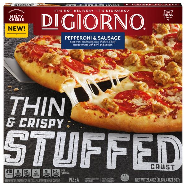 DiGiorno Pizza, Stuffed Crust, Pepperoni & Sausage, Thin & Crispy ...