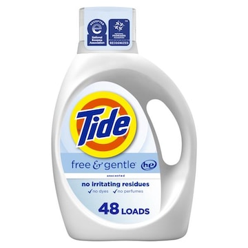 Tide Free & Gentle Liquid Laundry Detergent, 48 Loads, 63 fl oz