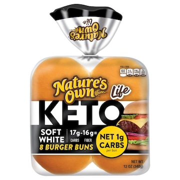 Nature's Own Burger Buns, Keto, Soft White