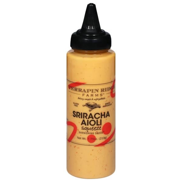 Terrapin Ridge Farms Garnishing Sauce, Sriracha Aloli, Squeeze