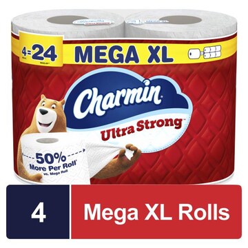 Charmin Ultra Strong Toilet Paper 4 Mega XL Rolls