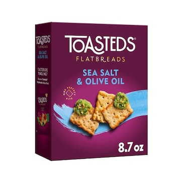 Toasteds Flatbreads Crackers Sea Salt and Olive Oil, Party Snacks