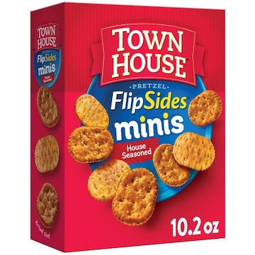 Town House FlipSides Minis Oven Baked Crackers House Seasoned, Lunch Snacks