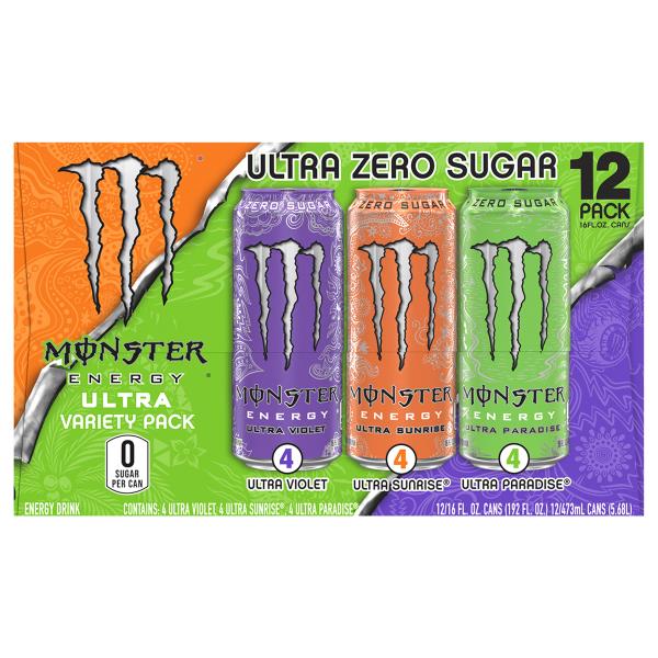 Monster Energy Energy Drink, Zero Sugar, Ultra Violet/Ultra Sunrise ...