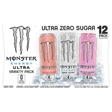 Monster Zero Sugar Ultra Peachy Keen/Zero Ultra/Ultra Strawberry Dreams Energy Drink