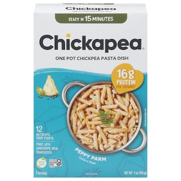 Chickapea Pasta Dish, One Pot Chickpea, Peppy Parm