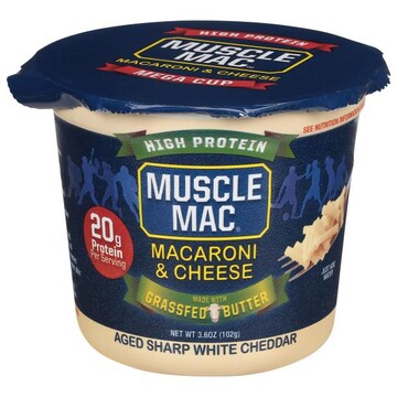 Muscle Mac Macaroni & Cheese, Aged Sharp White Cheddar, High Protein