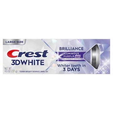 Crest 3DWHITE Brilliance Luminous Purple Teeth Whitening Toothpaste, 4.6 oz