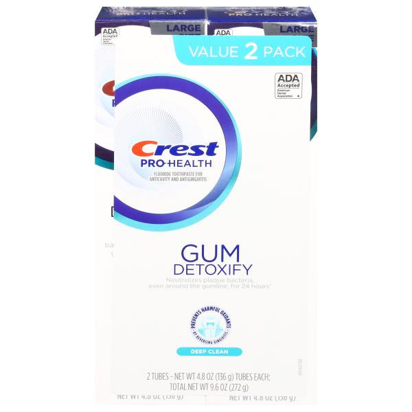 Crest Pro-Health Toothpaste, Gum Detoxify, Deep Clean, Value 2 Pack ...