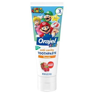Orajel Kids Super Mario Anti-Cavity Fluoride Natural Berry Toothpaste