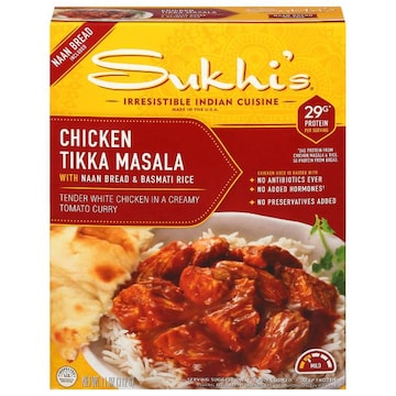 Sukhi's Indian Chicken Tikka Masala Curry with Naan & Basmati Rice Frozen Meal