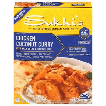 Sukhi's Indian Chicken Coconut Curry with Naan & Basmati Rice Frozen Meal